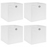 Caixas de arrumação 4 pcs 32x32x32 cm tecido branco 1