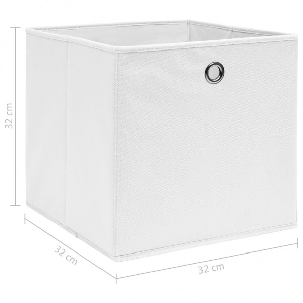 Caixas de arrumação 4 pcs 32x32x32 cm tecido branco M 5