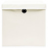 Cajas de almacenaje con tapas 4 uds tela blanco 32x32x32 cm 5