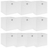 Caixas de arrumação 10 pcs 32x32x32 cm tecido branco 1