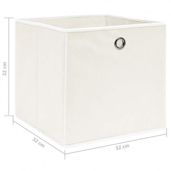 Cajas de almacenaje 10 uds tela blanco 32x32x32 cm M 5