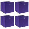 Cajas de almacenaje 4 uds tela morado 32x32x32 cm 1