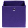 Cajas de almacenaje 4 uds tela morado 32x32x32 cm 4