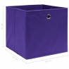 Caixas de arrumação 4 pcs 32x32x32 cm tecido roxo 5