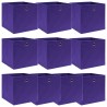 Cajas de almacenaje 10 uds tela morado 32x32x32 cm 1