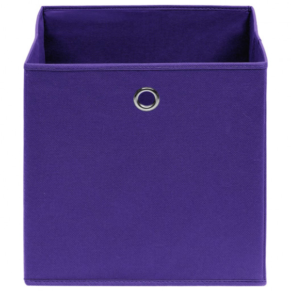 Cajas de almacenaje 10 uds tela morado 32x32x32 cm M 3