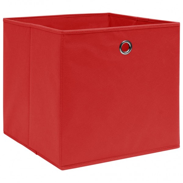 Caixas de arrumação 4 pcs 32x32x32 cm tecido vermelho M 3