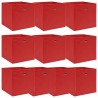 Caixas de arrumação 10 pcs 32x32x32 cm tecido vermelho 1