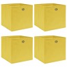 Caixas de arrumação 4 pcs 32x32x32 cm tecido amarelo 1