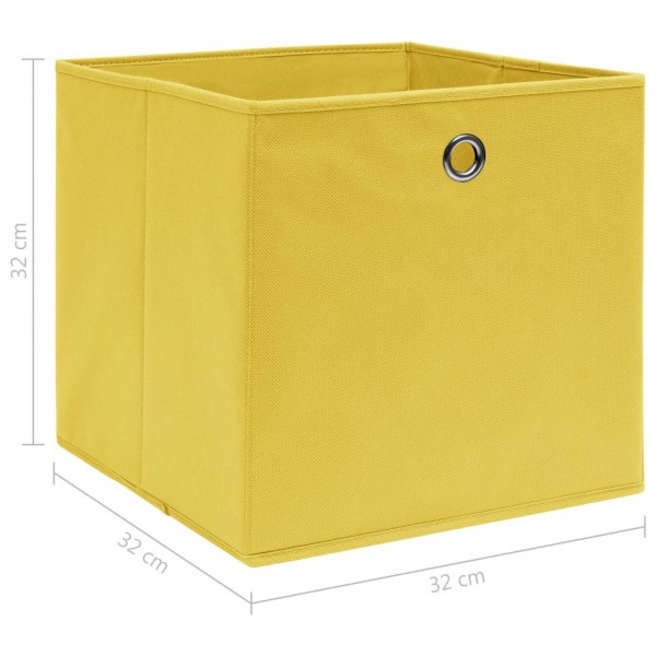 Caixas de arrumação 4 pcs 32x32x32 cm tecido amarelo M 5