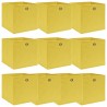 Caixas de arrumação 10 pcs 32x32x32 cm tecido amarelo 1