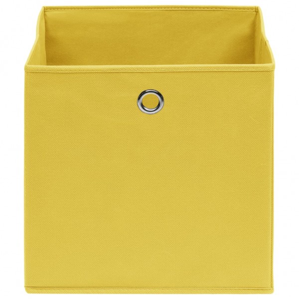 Cajas de almacenaje 10 uds tela amarillo 32x32x32 cm M 4