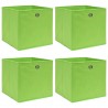 Caixas de arrumação 4 pcs 32x32x32 cm tecido verde 1