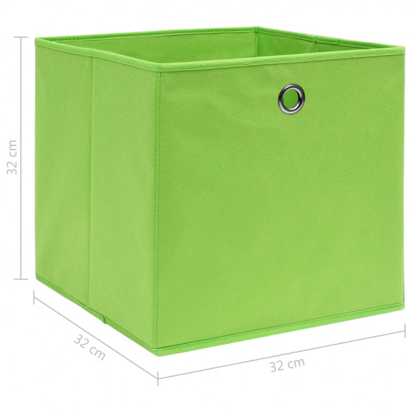 Cajas de almacenaje 4 uds tela verde 32x32x32 cm M 5