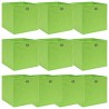 Cajas de almacenaje 10 uds tela verde 32x32x32 cm 1