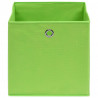 Cajas de almacenaje 10 uds tela verde 32x32x32 cm 3