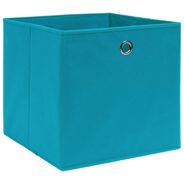 Cajas de almacenaje 10 uds tela azul celeste 32x32x32 cm M 2