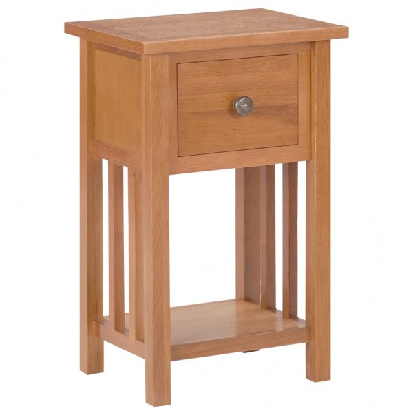 Mesa revistero con cajón madera maciza de roble 35x27x55 cm D
