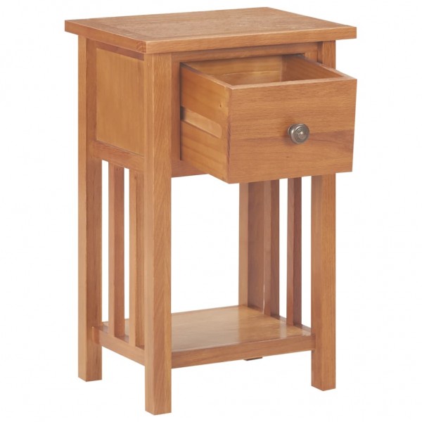 Mesa revistero con cajón madera maciza de roble 35x27x55 cm M 2