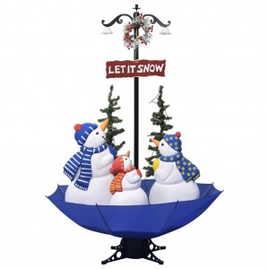 Árvore Natal c/ neve base formato guarda-chuva 170 cm PVC azul H