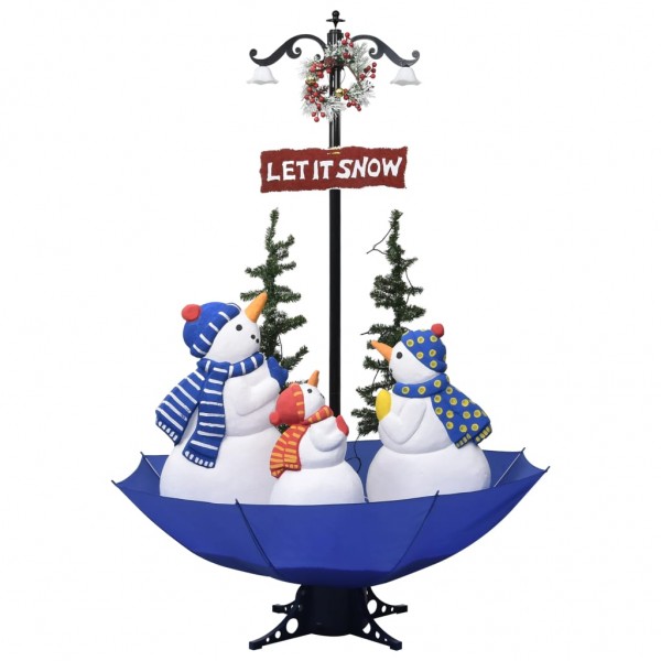 Árvore Natal c/ neve base formato guarda-chuva 170 cm PVC azul M 2