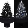 Árvore Natal c/ neve base formato guarda-chuva 75 cm PVC preto 1