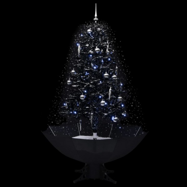 Árvore Natal c/ neve base formato guarda-chuva 170 cm PVC preto M 3