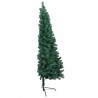 Meia árvore de Natal artificial com suporte 210 cm PVC verde 4