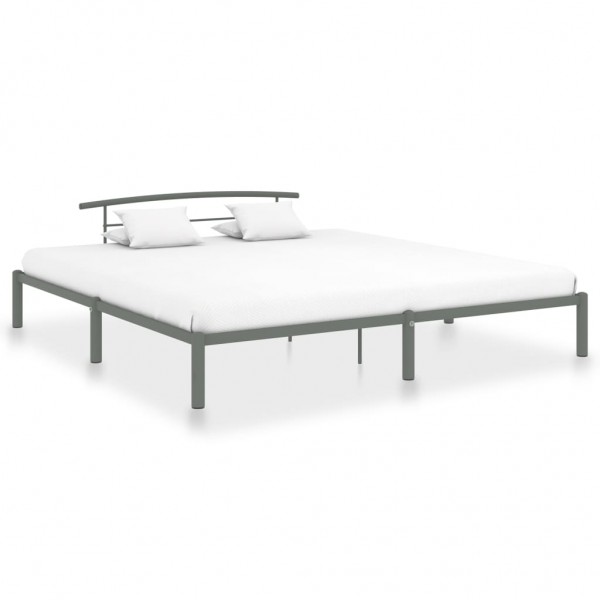 Estructura de cama de metal gris 200x200 cm D
