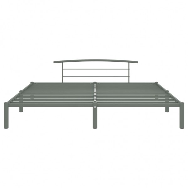 Estructura de cama de metal gris 200x200 cm M 2