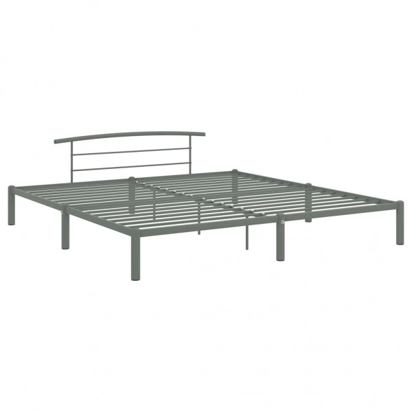 Estructura de cama de metal gris 200x200 cm M 3