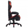Silla gaming con reposapiés cuero sintético rojo y negro 3