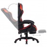 Silla gaming con reposapiés cuero sintético rojo y negro 4