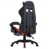 Silla gaming con reposapiés cuero sintético rojo y negro 5