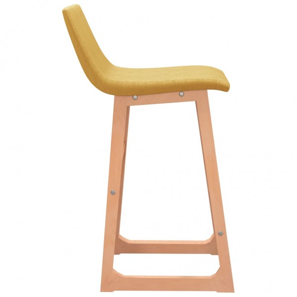 Taburetes de cocina 2 unidades tela amarillo mostaza M 4