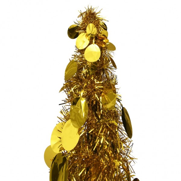 Árbol de Navidad artificial emergente PET dorado 120 cm M 2