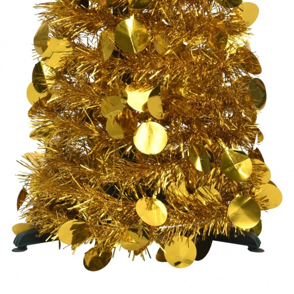 Árvore de Natal pop-up artificial 120 cm PET dourado M 3