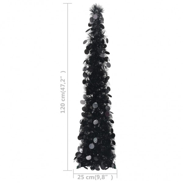 Árbol de Navidad artificial emergente PET negro 120 cm M 5