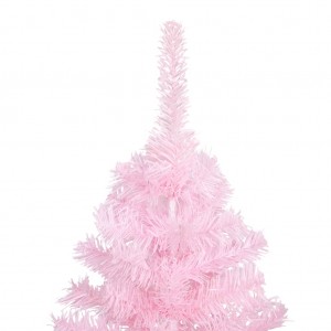 Árbol de Navidad artificial con soporte PVC rosa 150 cm H
