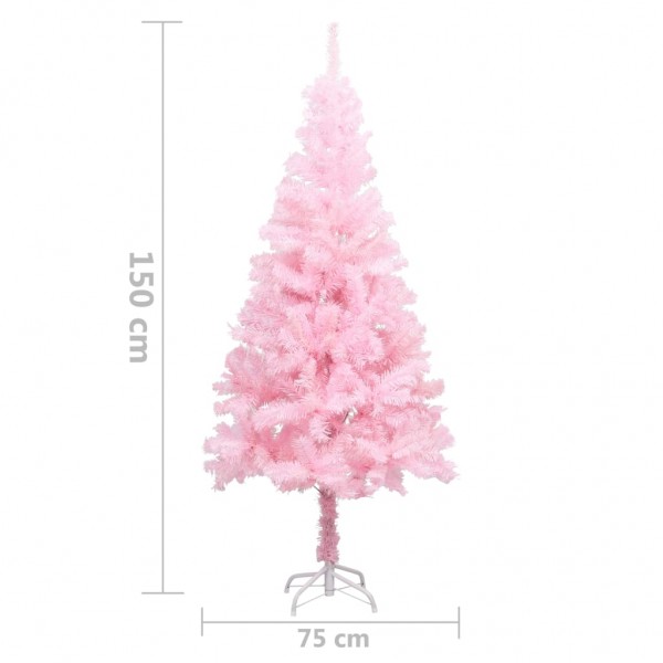 Árvore de Natal artificial com suporte 150 cm PVC rosa M 5