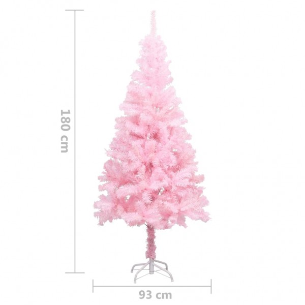 Árbol de Navidad artificial con soporte PVC rosa 180 cm M 5