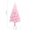 Árbol de Navidad artificial con soporte PVC rosa 180 cm 5