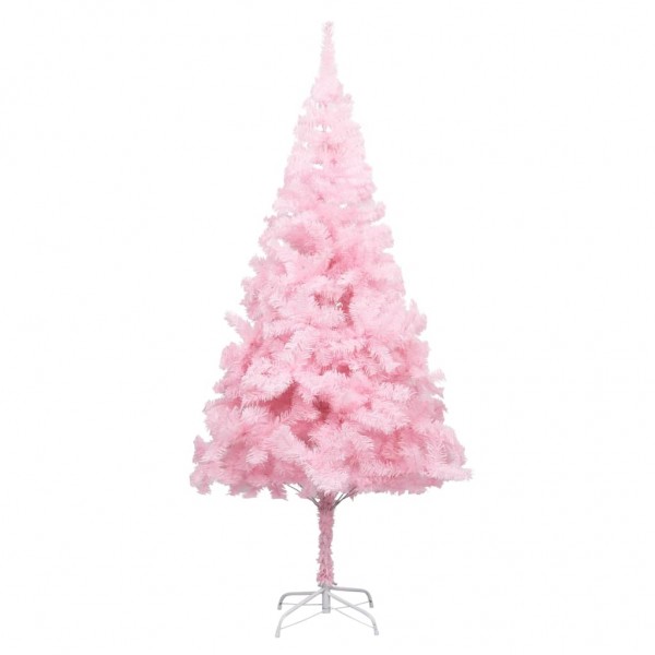 Árbol de Navidad artificial con soporte PVC rosa 210 cm D