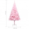 Árbol de Navidad artificial con soporte PVC rosa 210 cm 5