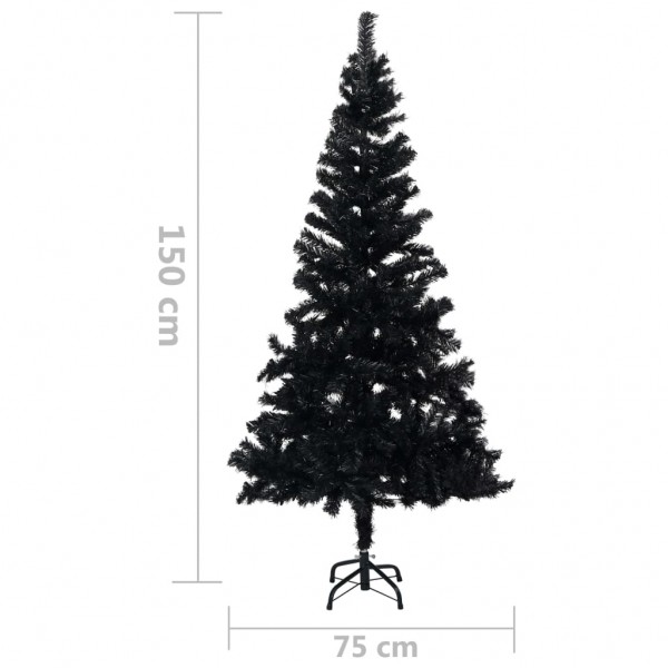 Árbol de Navidad artificial con soporte PVC negro 150 cm M 5