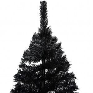 Árvore de Natal artificial com suporte 180 cm PVC preto H