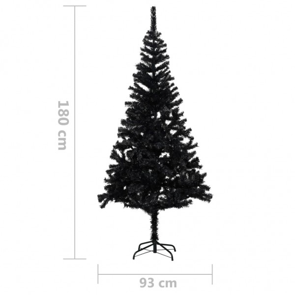 Árvore de Natal artificial com suporte 180 cm PVC preto M 5