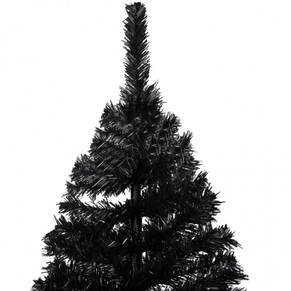 Árbol de Navidad artificial con soporte PVC negro 210 cm M 2