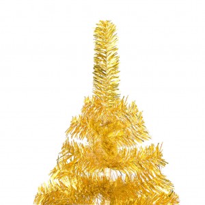 Árvore de Natal artificial com suporte 180 cm PET dourado H