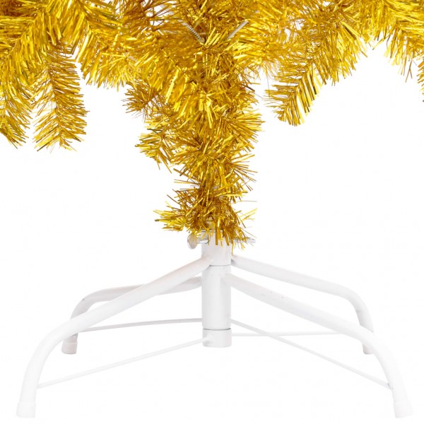 Árbol de Navidad artificial con soporte PET dorado 180 cm M 4